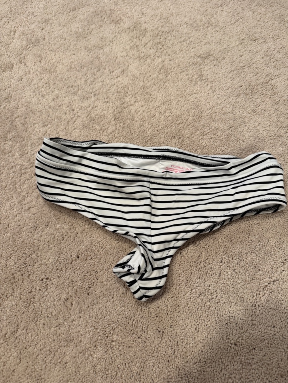 Victoria's Secret Black & White Striped Girls' Bikini Bottoms